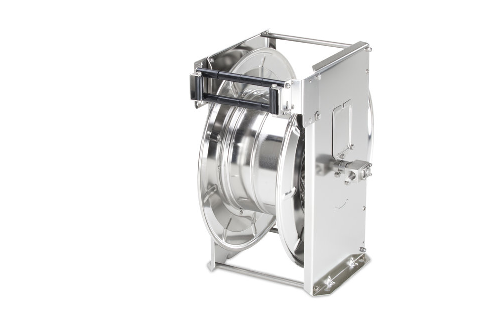 automatischer Schlauchaufroller aus Chromstahl 3/4" - 18 bis 20 m