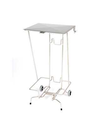 EDYSTAR Edelstahldraht Support sacs-poubelle mobile 100 litres - avec couvercle