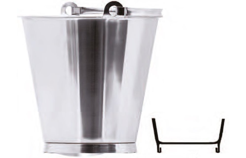 12 Liter Eimer mit Bodenreifen aus Edelstahl V4A (säurefest)