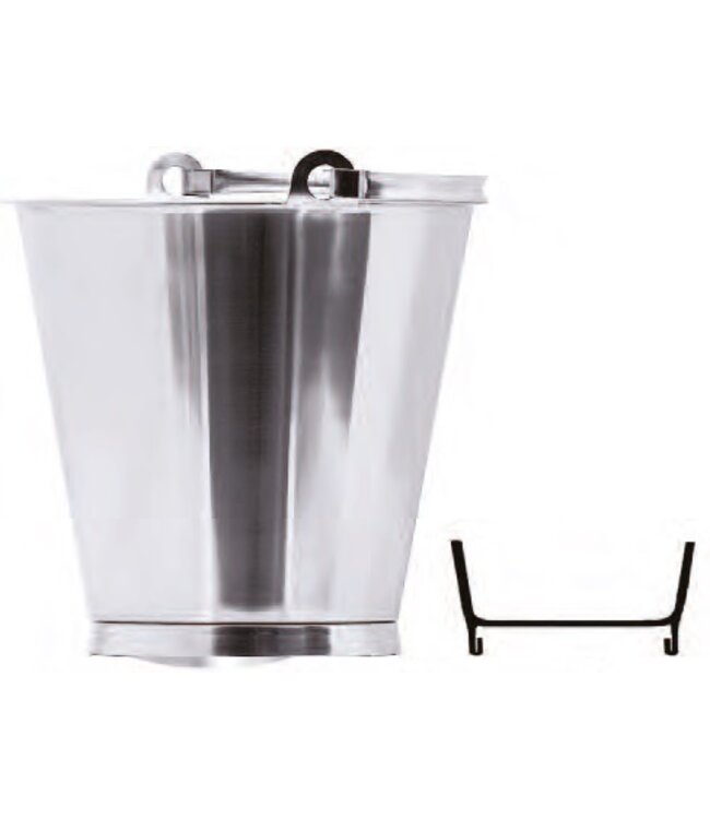 Eimer mit Bodenreifen aus Edelstahl V2A