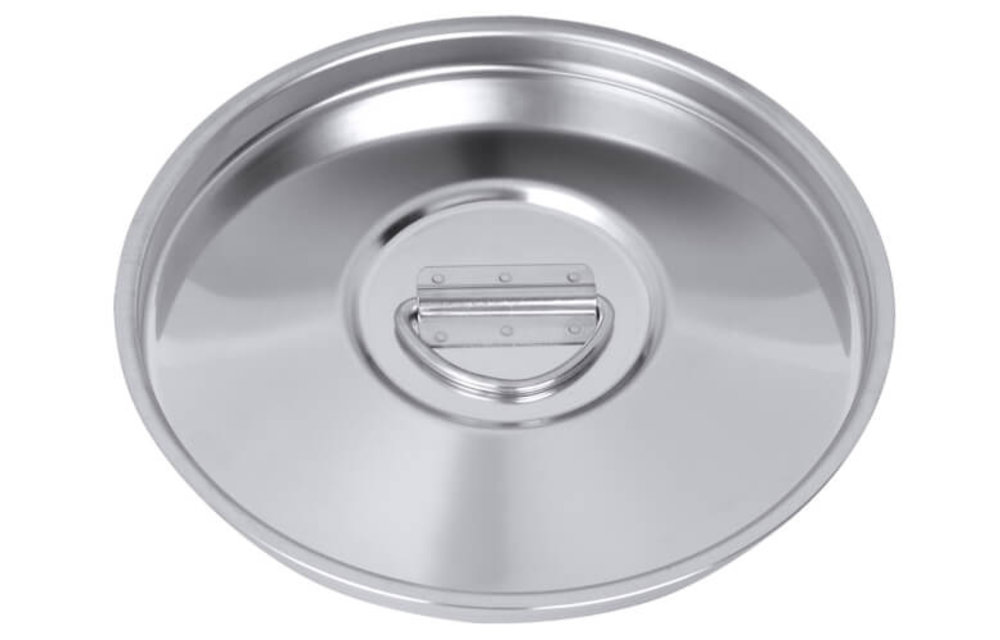 Deckel zu Messeimer + zylindrischer Eimer aus Edelstahl