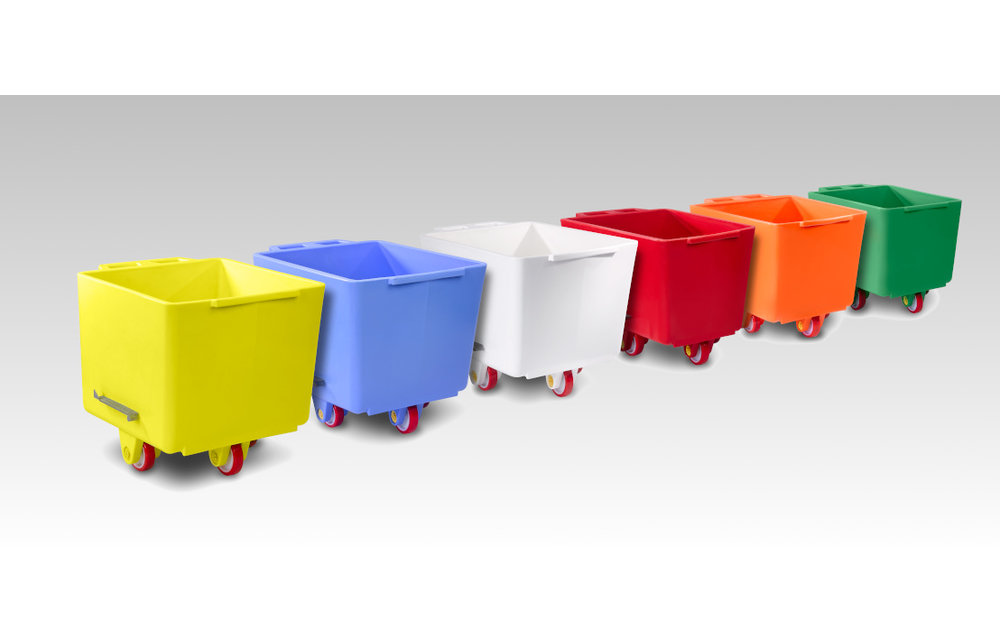 Hub- und Beschickungswagen aus Polyethylen farbig