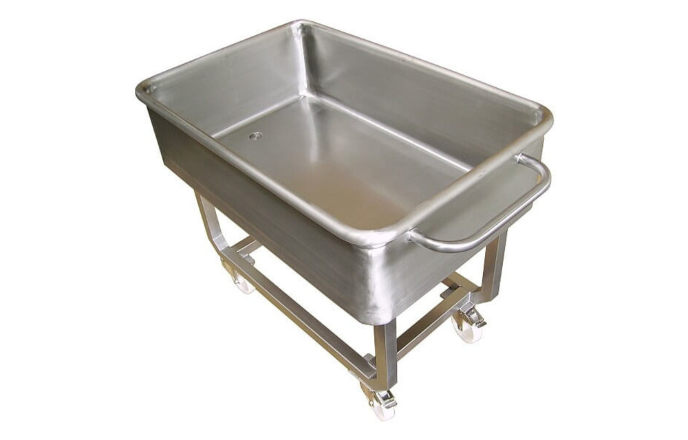 Wannenwagen 150 Liter aus Edelstahl