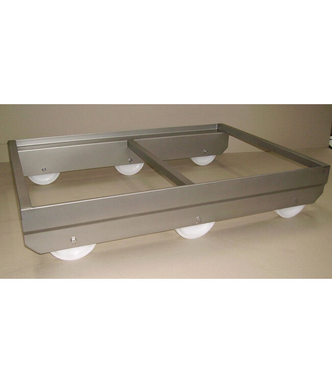 Doppio carrello a 6 ruote in acciaio inox