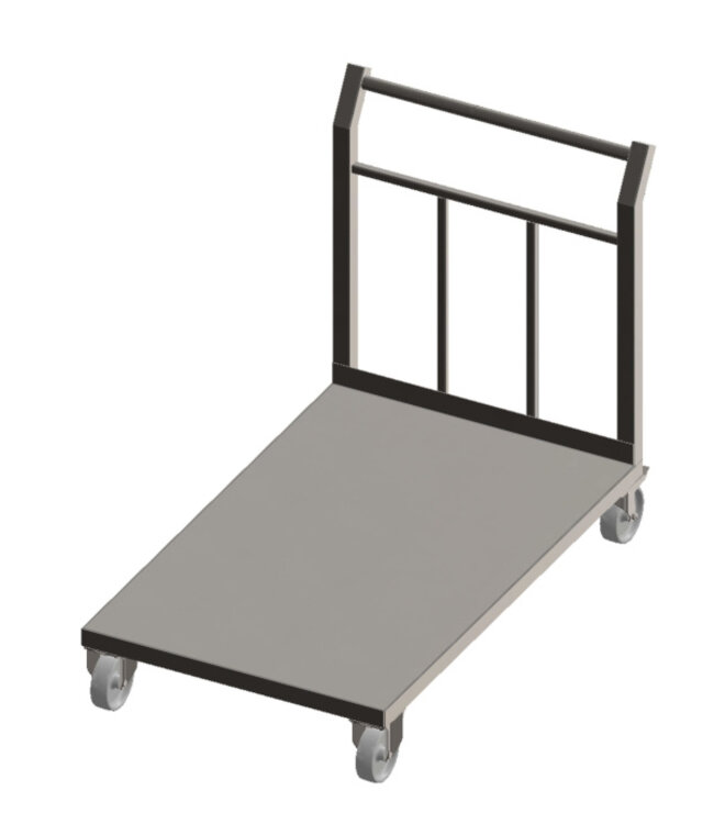 Carrello di trasporto a piattaforma in acciaio inox