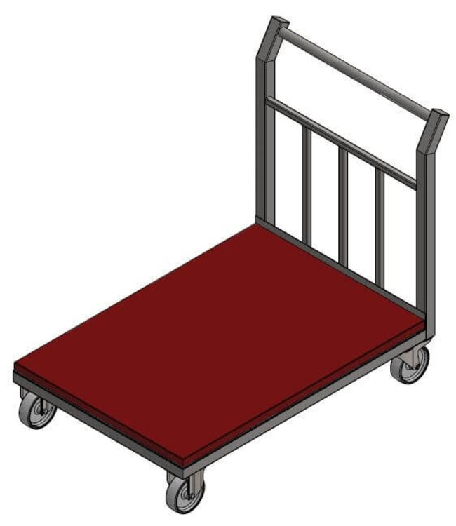 Carrello di trasporto a piattaforma in acciaio inox & plastica (HDPE 500)