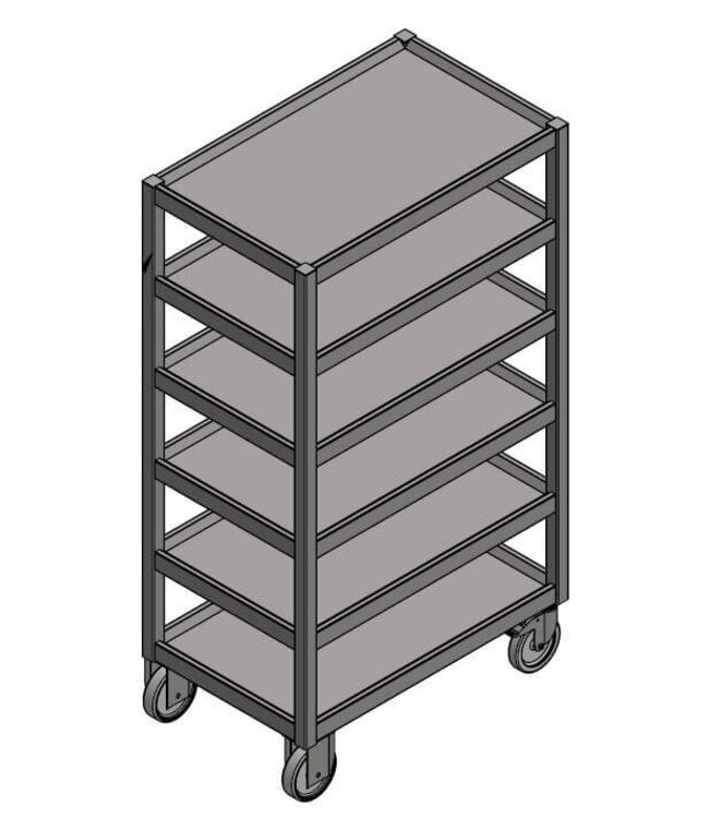 Carrello portatutto con bordo in rilievo in acciaio inox