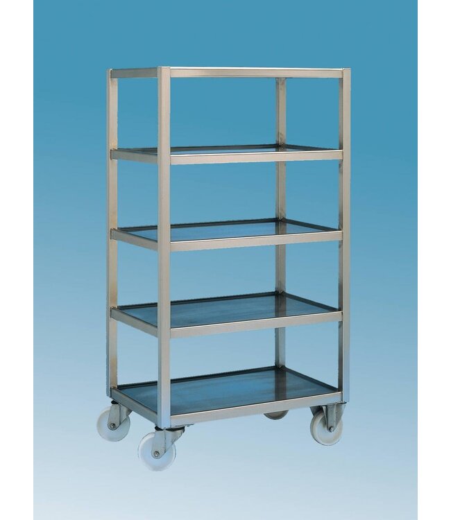 Carrello portatutto con bordo in rilievo in acciaio inox