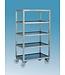 Carrello portatutto con bordo in rilievo in acciaio inox