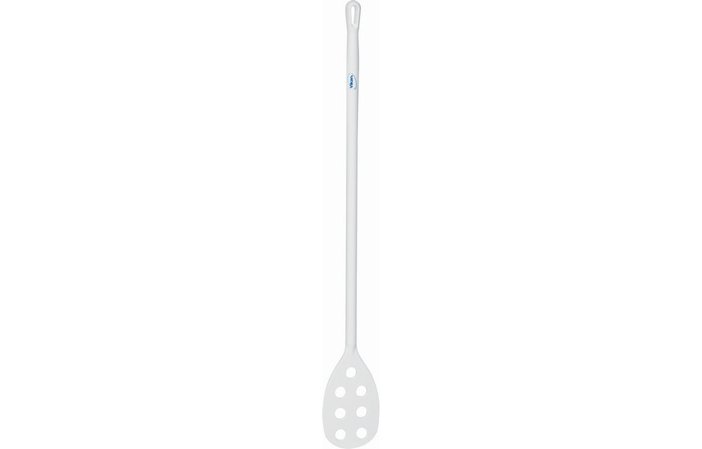 Vikan Langer Rührlöffel mit kleinem Lochblatt, Ø31 mm, 1200 mm, Weiss
