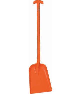 Vikan Hygiene Reinigungsgeräte Schaufel, T-Griff, 327 x 271 x 50 mm, 1035 mm, Orange