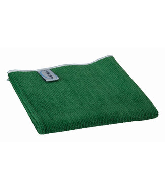 Vikan Mikrofaser Reinigung Tissu Basic en microfibres, 40 x 40 cm, Vert (Paquet de 5 pièces)