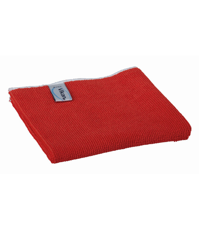 Vikan Tissu Basic en microfibres , 32 x 32 cm, Rouge (Pack à 5 Stück)