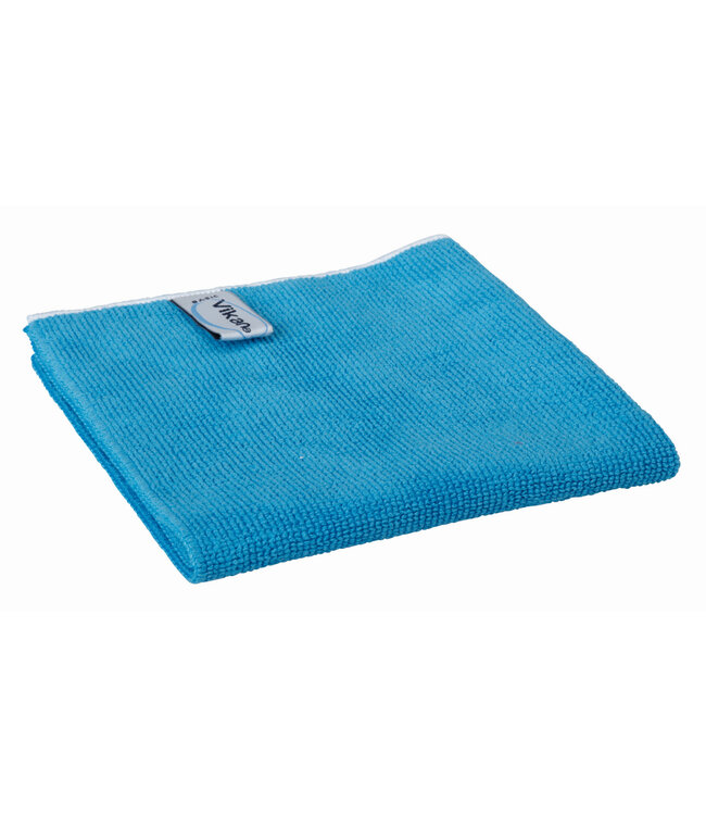 Vikan Tissu Basic en microfibres , 32 x 32 cm, Bleu (Paquet de 5 pièces)