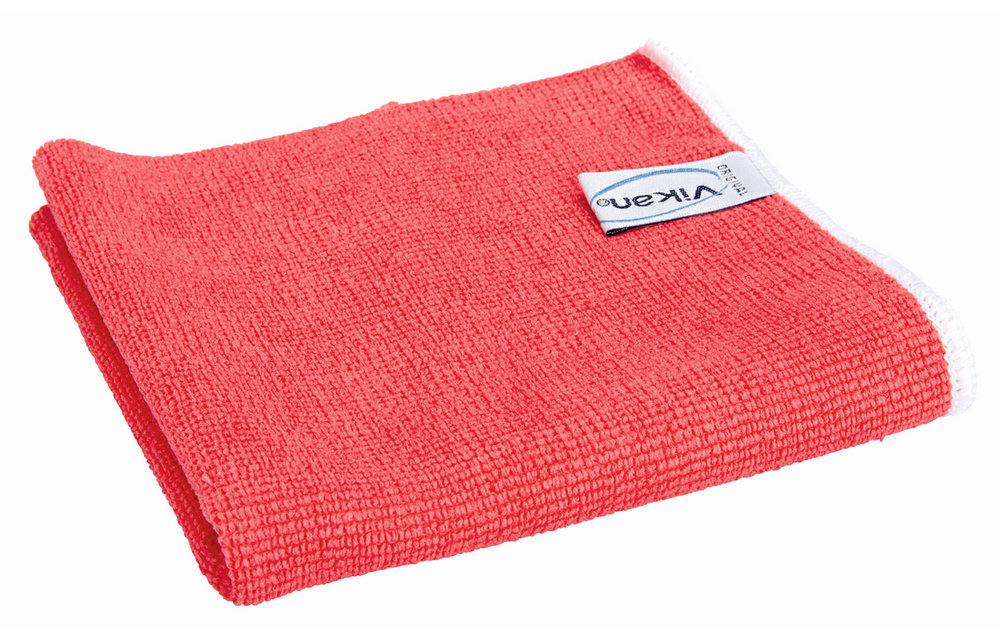 Vikan Original Mikrofaser Tuch, 32 x 32 cm, Rot (Pack à 5 Stück)