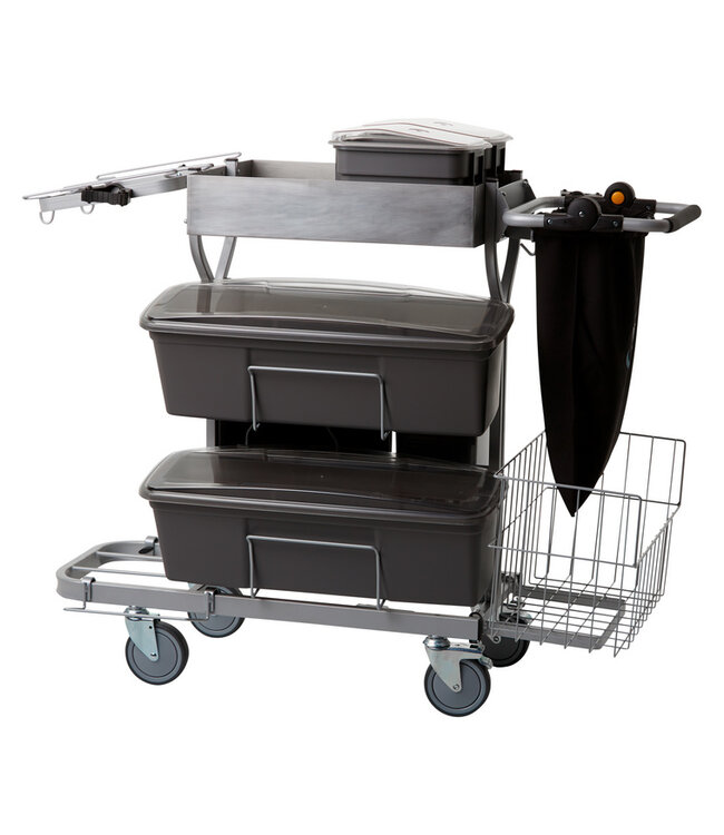 Vikan Carrello per la pulizia Compact Plus, 60 cm, Grå, 60 cm, Grigio