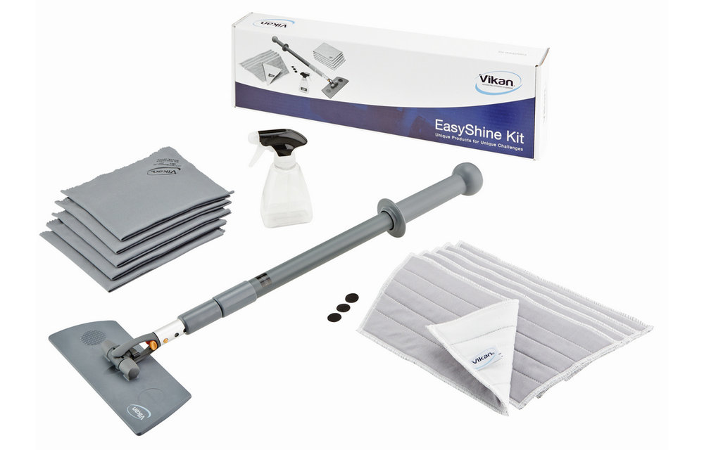 Vikan Easyshine Kit mit flexiblem Mopphalter, Grau