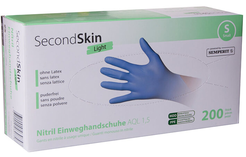 Gants jetables en nitrile, bleu clair