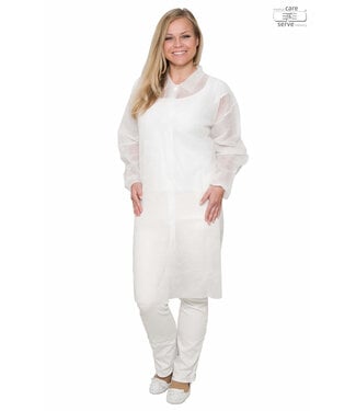 Einwegbekleidung Polaire de manteau visiteur jetable - blanc - (1 boîte de 50 pièces)