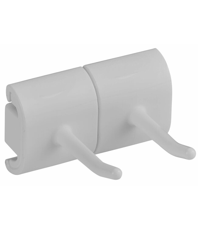 Vikan Hygienische Wandhalterung, Doppelhakenmodul, 82 mm
