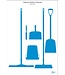 Vikan Hygiene Reinigungsgeräte Schattenwand, Wandmontage, H 1700 x B 1150 mm