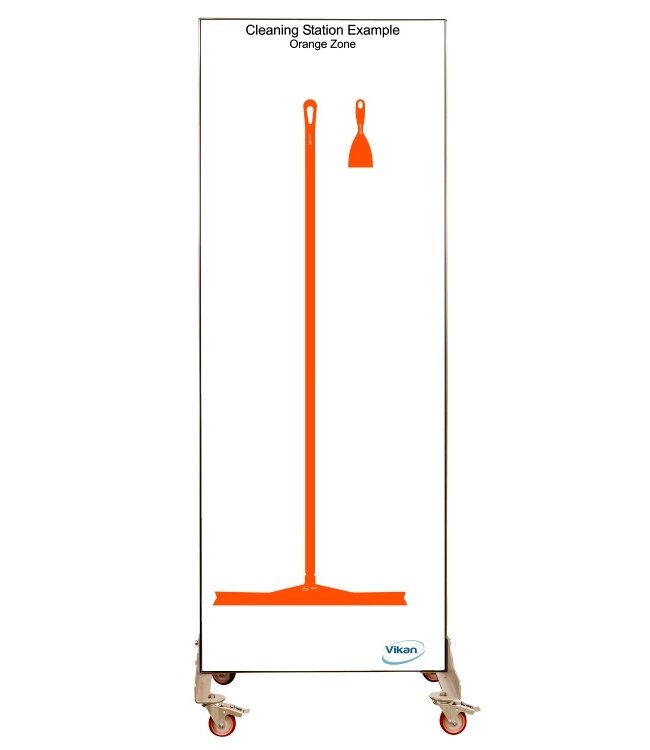 Vikan 5S Schattenwand einseitig, fahrbar, H 1990 x B 730 mm