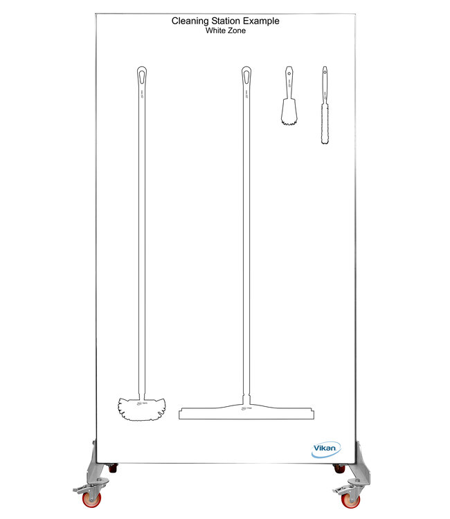 Vikan 5S Schattenwand einseitig, fahrbar, H 1990 x B 980 mm