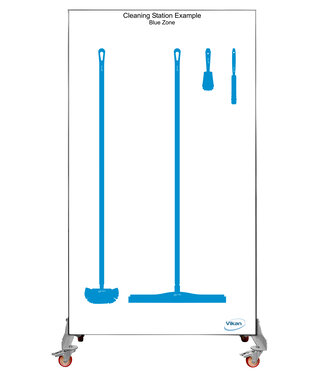 Vikan Hygiene Reinigungsgeräte Shadow board versione mobile, H 2000 x B 1150 mm