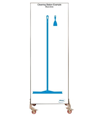 Vikan Hygiene Reinigungsgeräte Shadow board, doppia faccia, versione mobile, H 2000 x B 750 mm