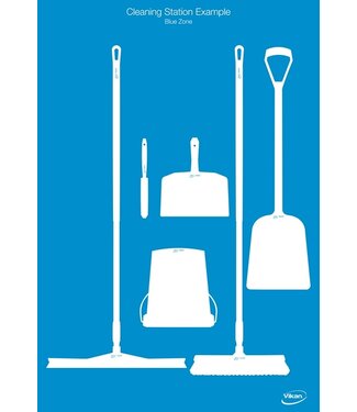 Vikan Hygiene Reinigungsgeräte Schattenwand, Wandmontage, H 1700 x B 1150 mm