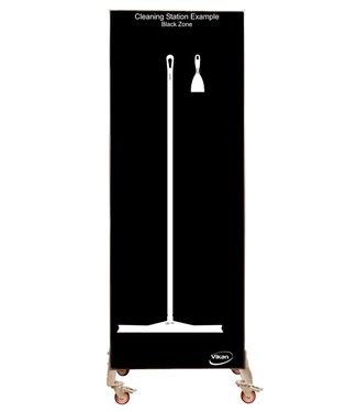 Vikan Hygiene Reinigungsgeräte Shadow board versione mobile, sfondo colorato, H 2000 x B 750 mm