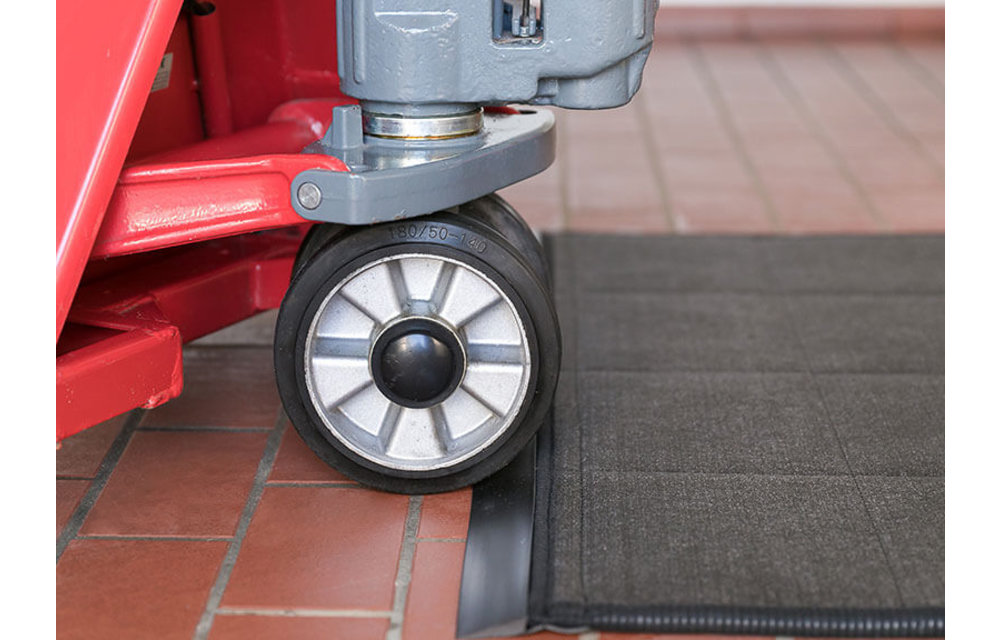 Tapis de désinfection avec rampe d'accès - long côté
