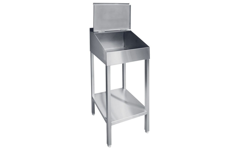 Pupitre avec plateau de rangement en acier inoxydable