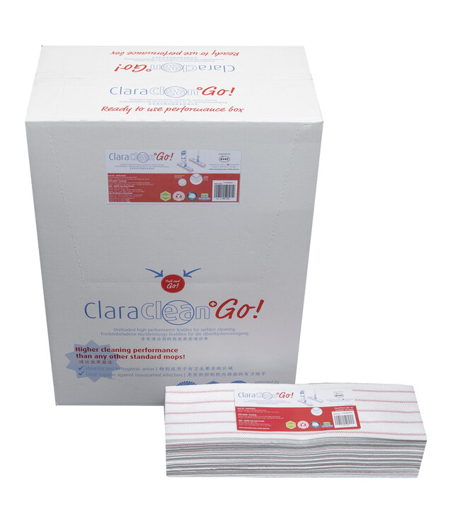 ClaraClean GO! Blau Bodenvlies, sauer beladen, 40 cm (Pack à 500 Stück)