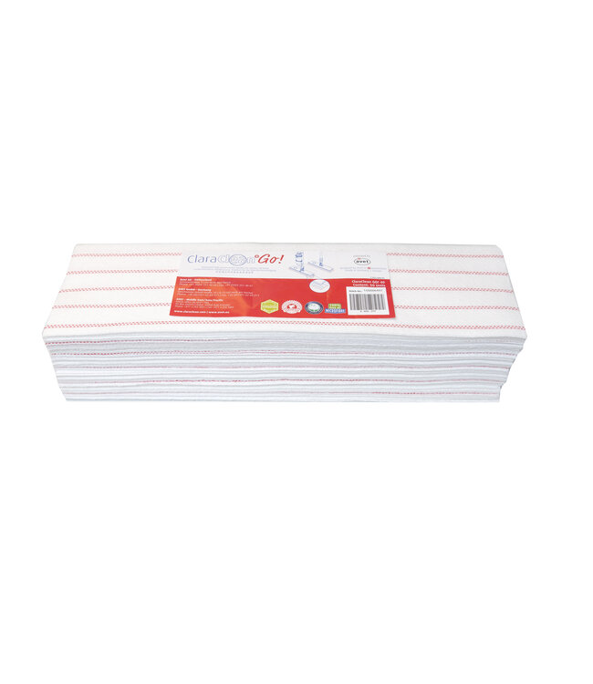 ClaraClean GO! Rouge Non-tissé de sol, chargé d'acide, 40 cm (Paquet de 500 pièces)