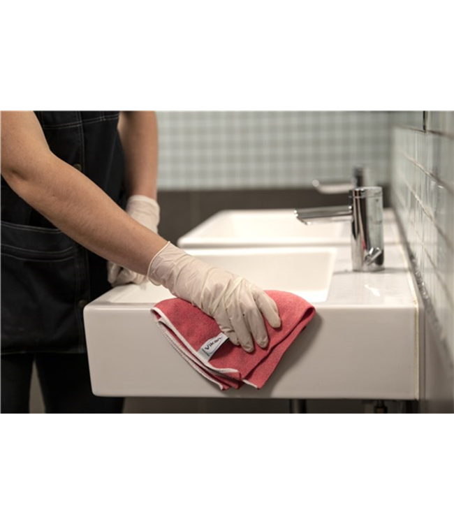 Vikan Original Mikrofaser Tuch, 32 x 32 cm, Rot (Pack à 5 Stück)