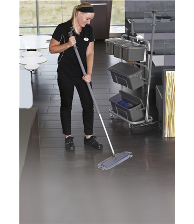 Vikan Damp 43 Mop, Hook and loop, 40 cm, Grise (Paquet de 5 pièces)