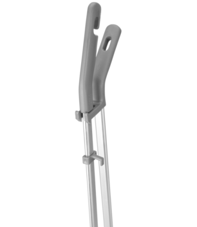 Vikan Langstielige Metall-Kehrschaufel mit Besen, 900 mm, Grau