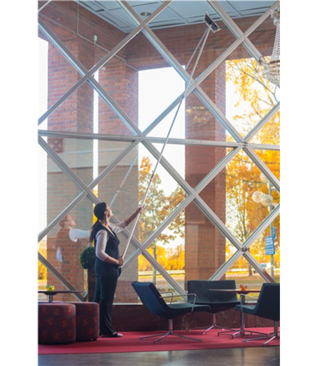 Vikan Manche en aluminium télescopique, 1480-4000 mm, Ø29 mm, À clic, Grise