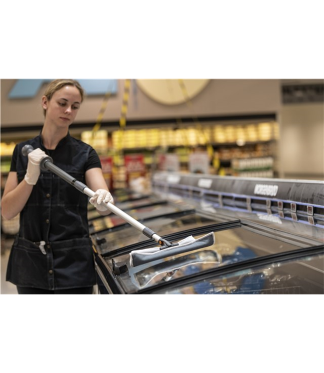 Vikan Short Telescopic Handle, 580 - 1390 mm, Ø35 mm, A scatto, Grigio