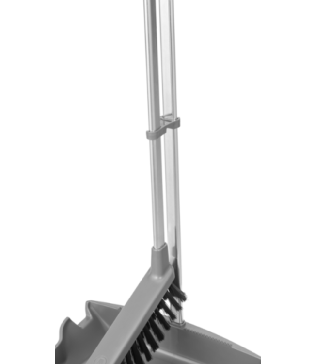 Vikan Pelle à poussière plastique à long manche, 985 mm, Grise