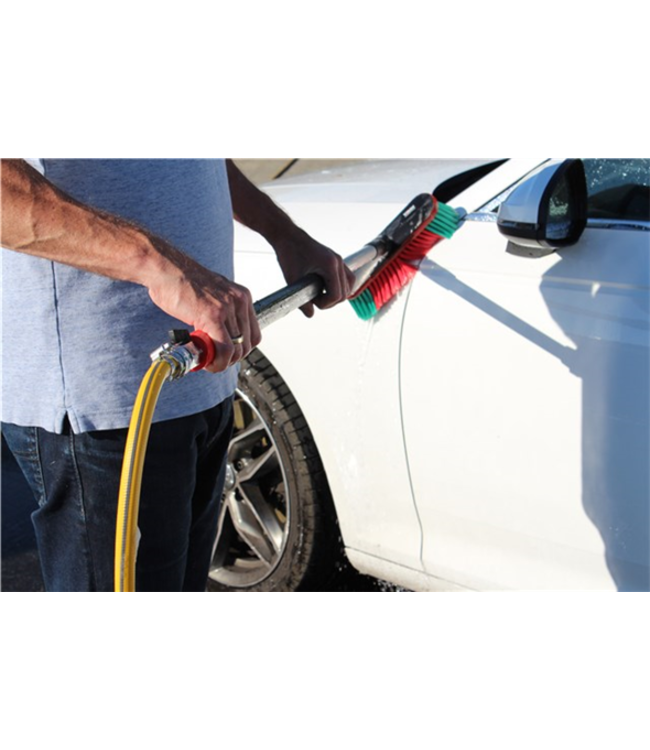 Vikan Manche télescopique à passage d’eau en aluminium avec robinet On/Off (C), 1060 - 1600 mm, Ø32 mm, Noir