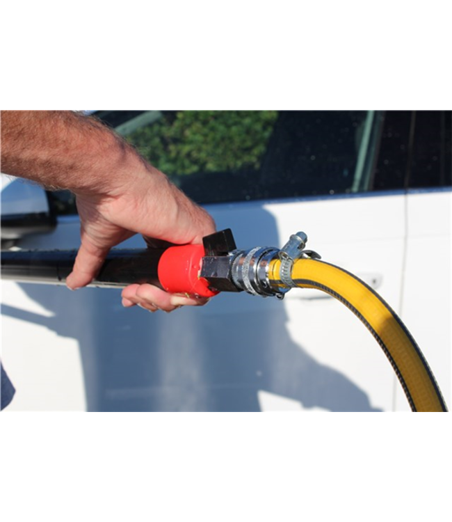 Vikan Teleskopstiel mit Wasserdurchlauf, Gardena Anschluß und Kugelhahn (Ein/Aus) (C), 1060 - 1600 mm, Ø32 mm, Schwarz