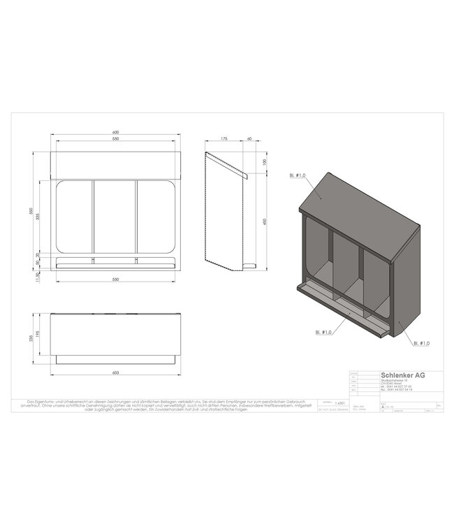 Retina per capelli e dispenser multiplo con parete divisoria  in acciaio inox