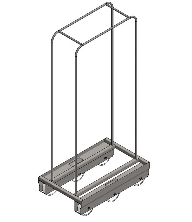 Telaio di impilamento per carrello a 6 ruote in acciaio inox