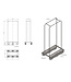 Telaio di impilamento per carrello a 6 ruote in acciaio inox
