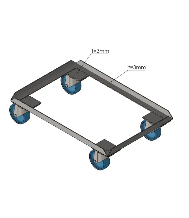 Rolli à caisses en acier inoxydable
