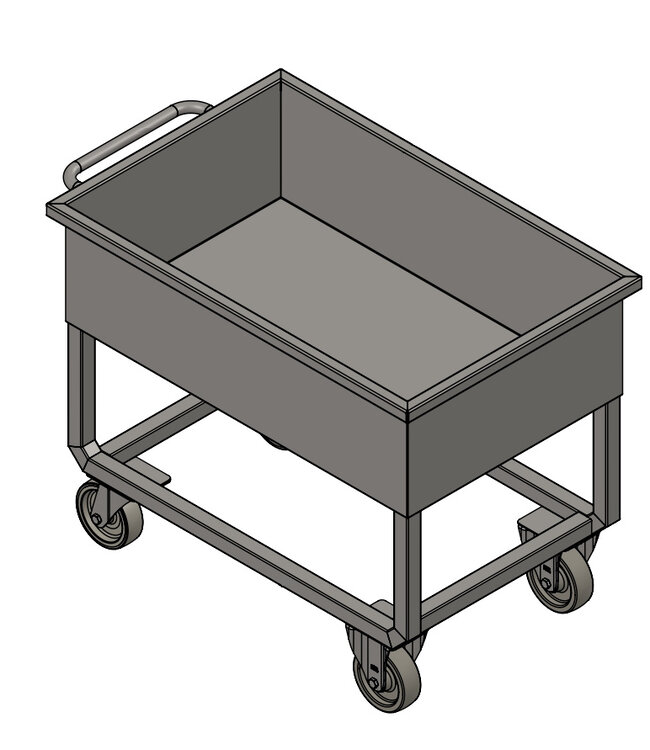 Carrelli di miscelazione, design angolare in acciaio inox