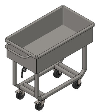 EDYSTAR Carrelli di miscelazione, design angolare in acciaio inox