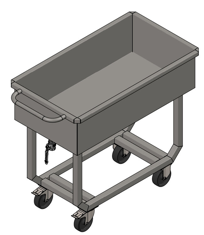 Carrelli di miscelazione, design angolare in acciaio inox